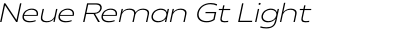 Neue Reman Gt Light Expanded Italic